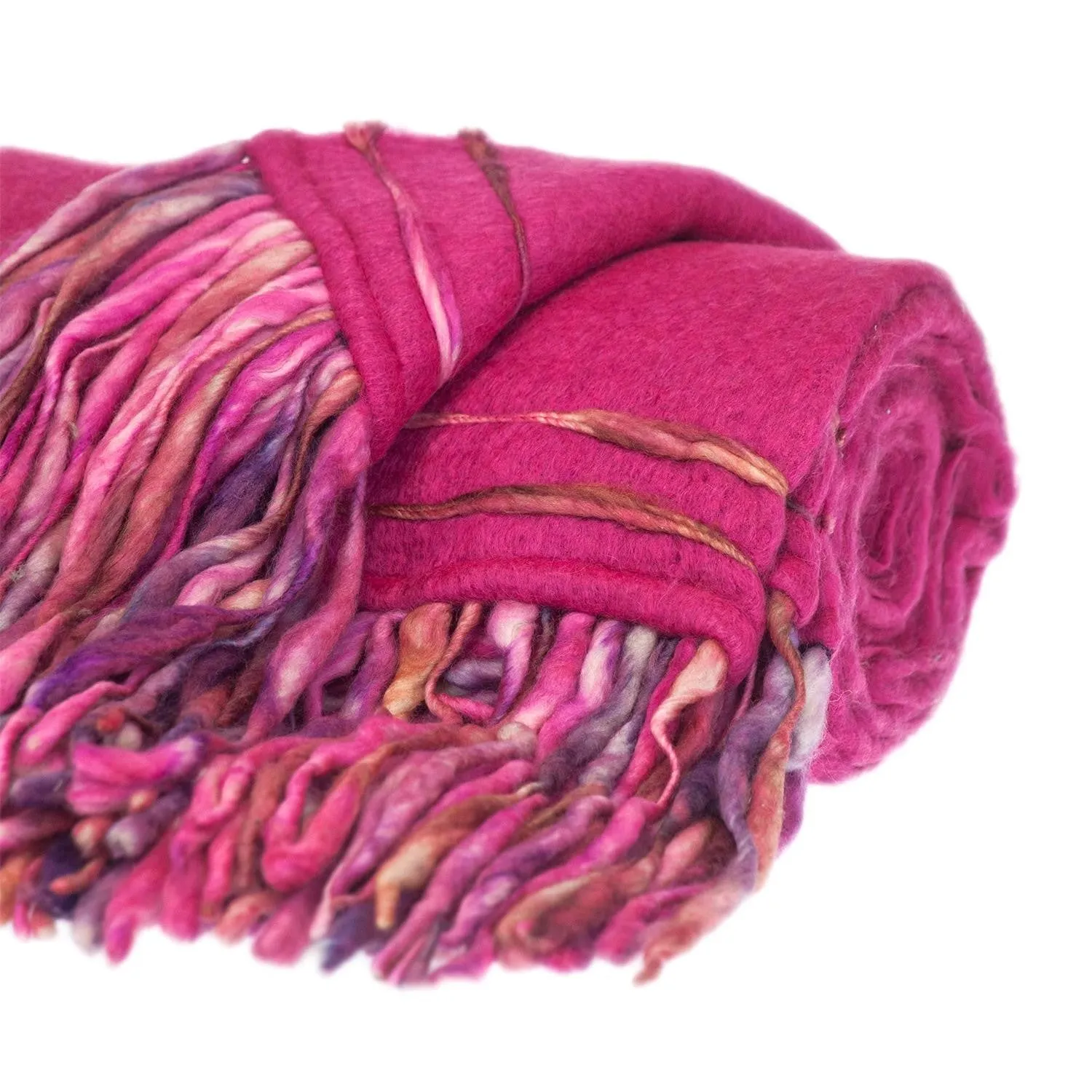 Royal Pink Handloomed Throw Blanket