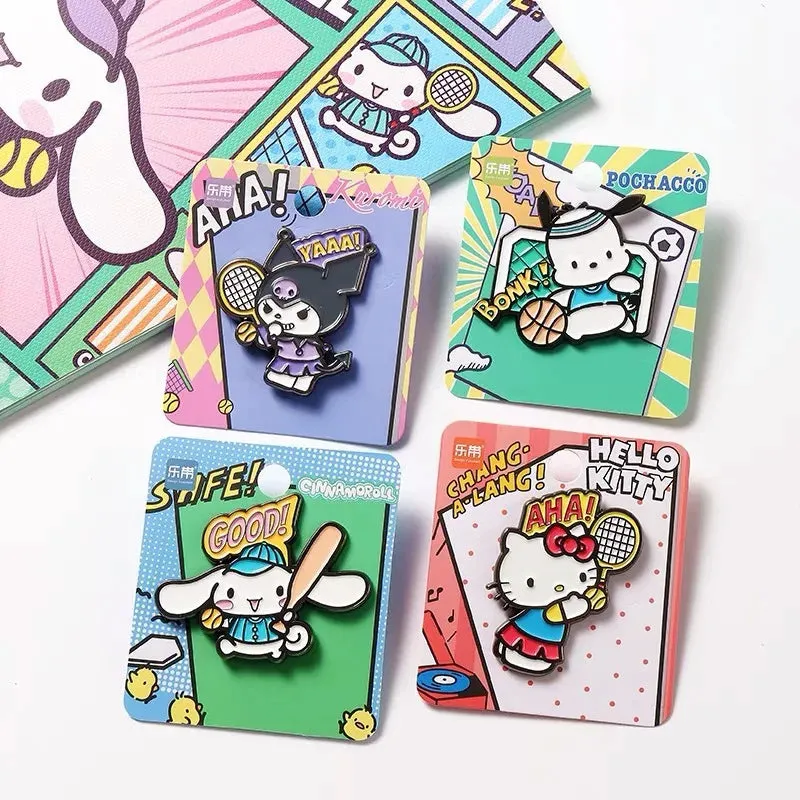 Sanrio Sport Days Character Badges (Hello Kitty | Kuromi | Pochacco | Cinnamoroll)