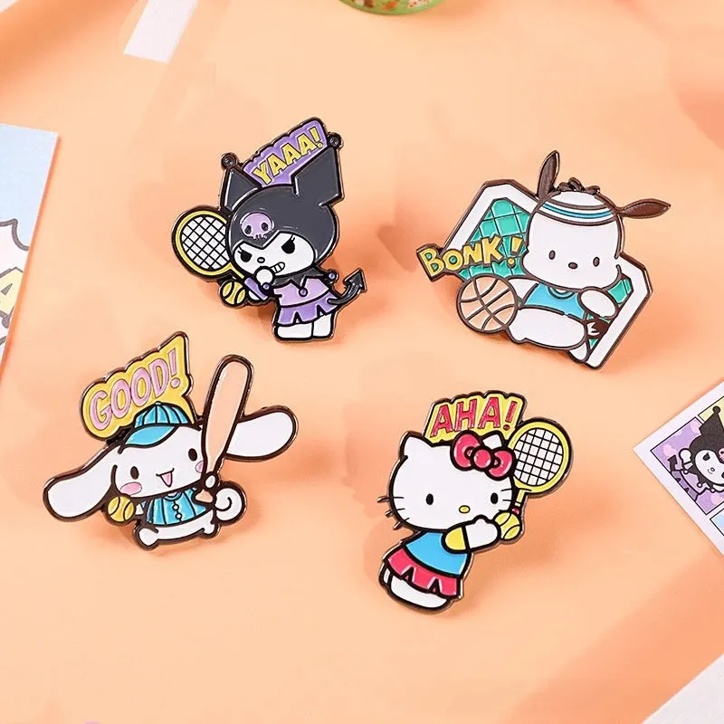 Sanrio Sport Days Character Badges (Hello Kitty | Kuromi | Pochacco | Cinnamoroll)
