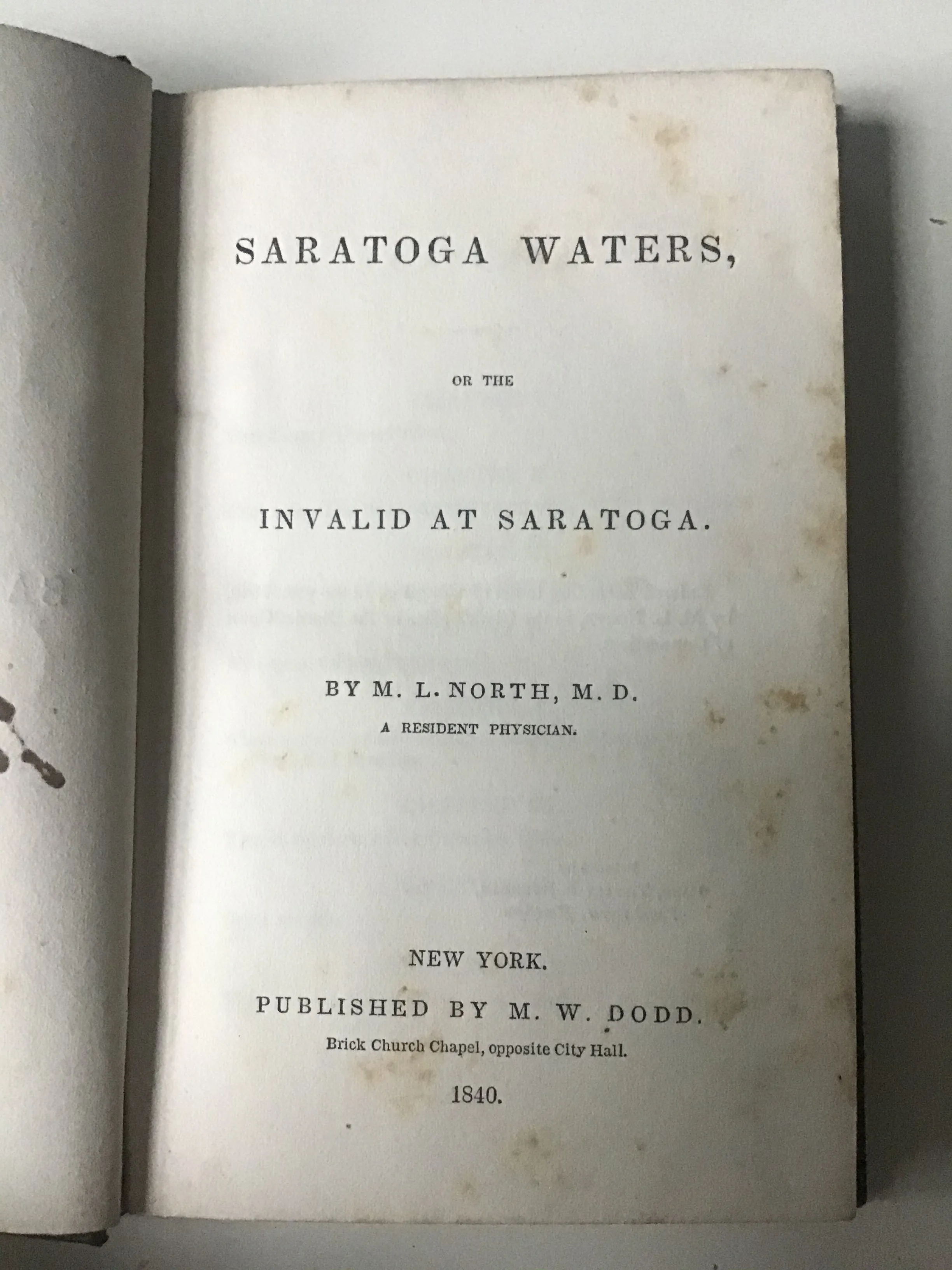 Saratoga Waters, or the Invalid at Saratoga