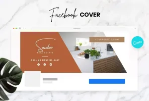 Sauber Facebook Cover Canva Template