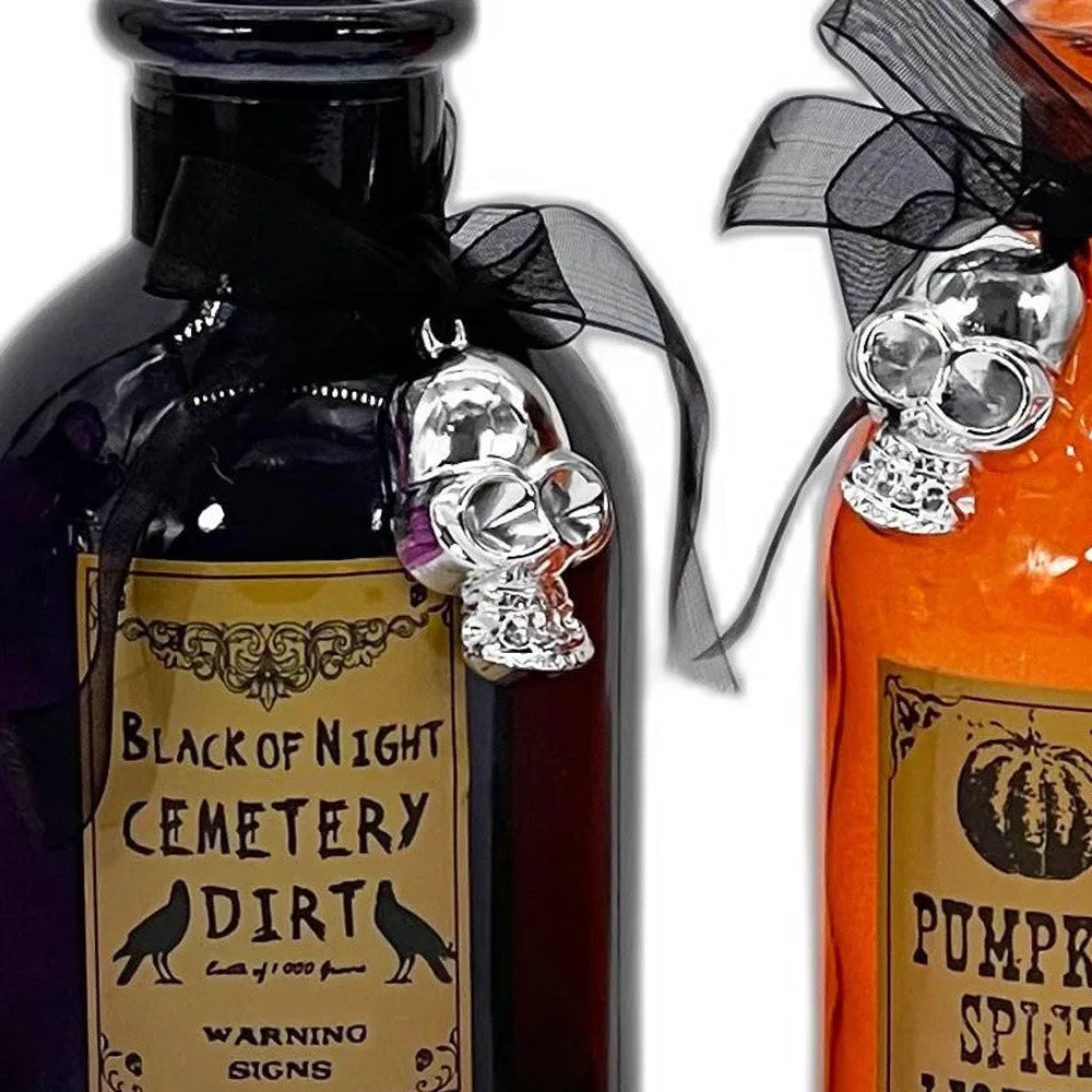 Set of Three Witches Potion Glass Bottle Sculptures