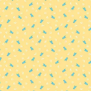 Shabby Strawberry Birds on Yellow by Emily Hayes for Riley Blake Designs