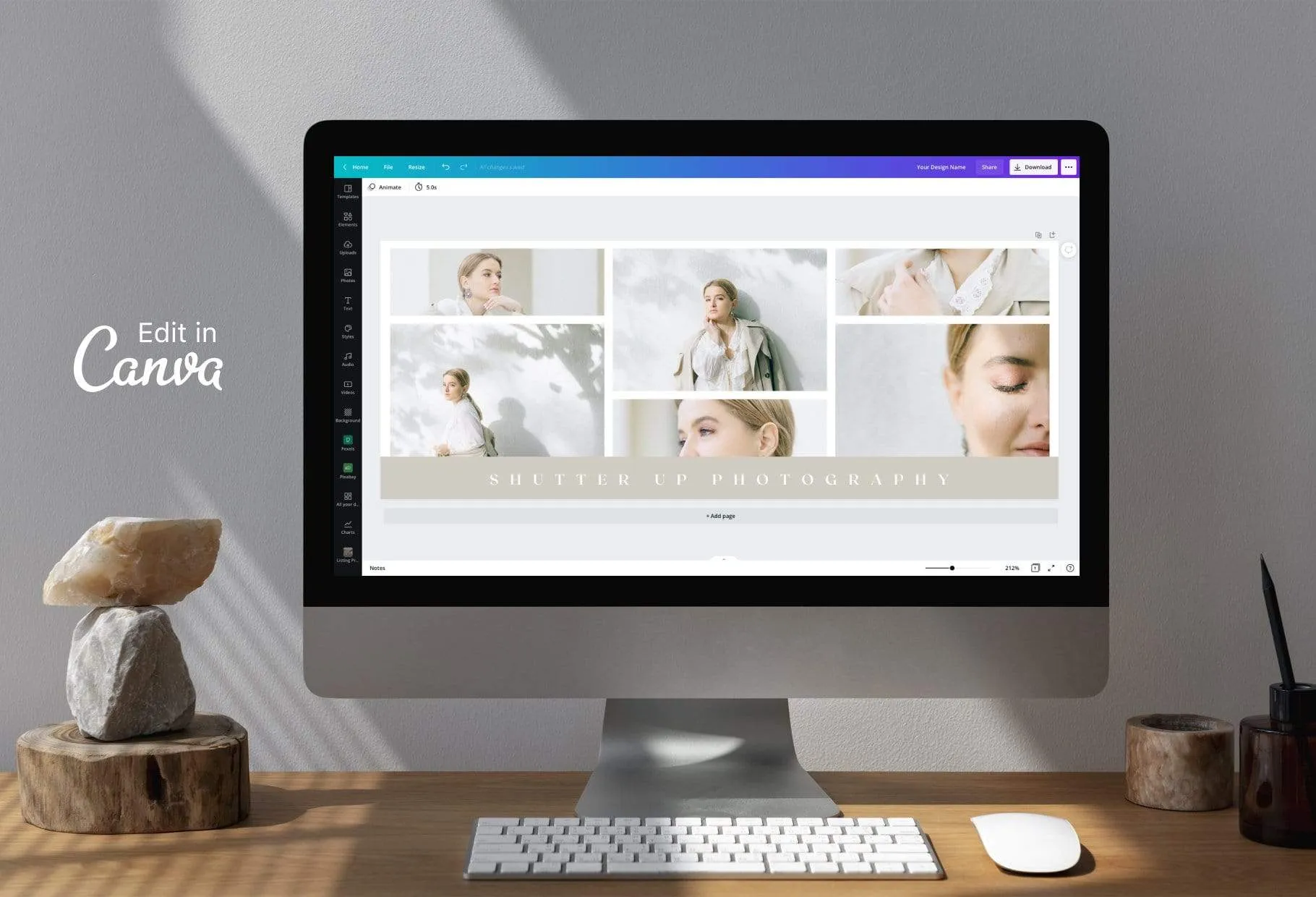 Shutter Up Facebook Cover for Photographers Editable Canva Template