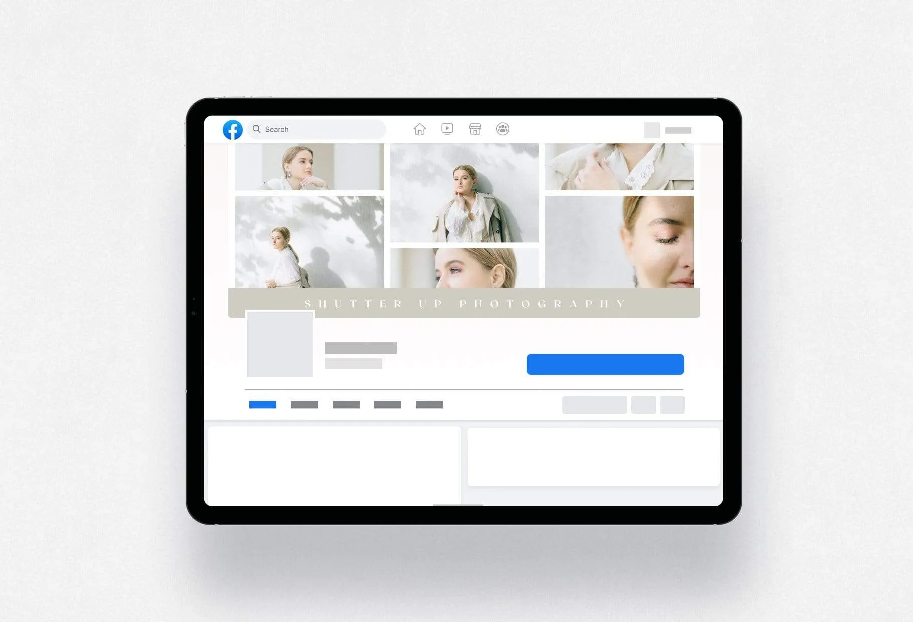 Shutter Up Facebook Cover for Photographers Editable Canva Template