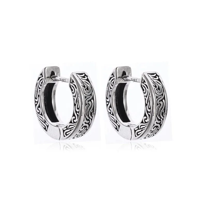 Skull Earrings Retro Silver Color Skeleton Goth Punk Dark Party