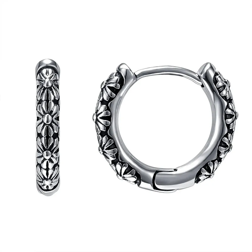 Skull Earrings Retro Silver Color Skeleton Goth Punk Dark Party