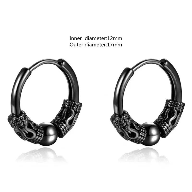 Skull Earrings Retro Silver Color Skeleton Goth Punk Dark Party
