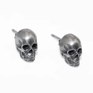 Skull Earrings Retro Silver Color Skeleton Goth Punk Dark Party