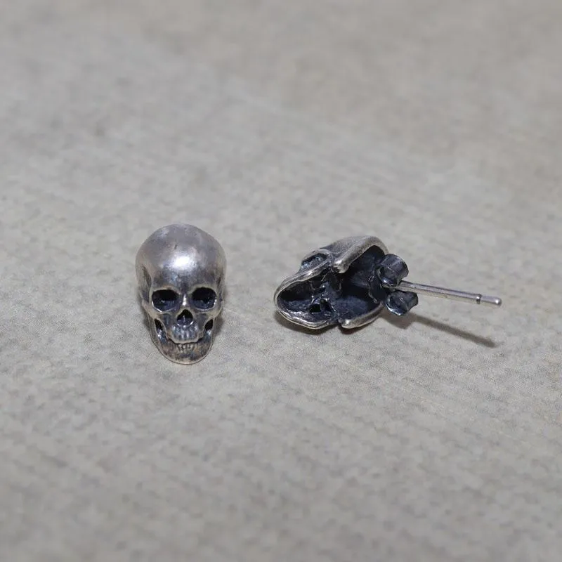 Skull Earrings Retro Silver Color Skeleton Goth Punk Dark Party