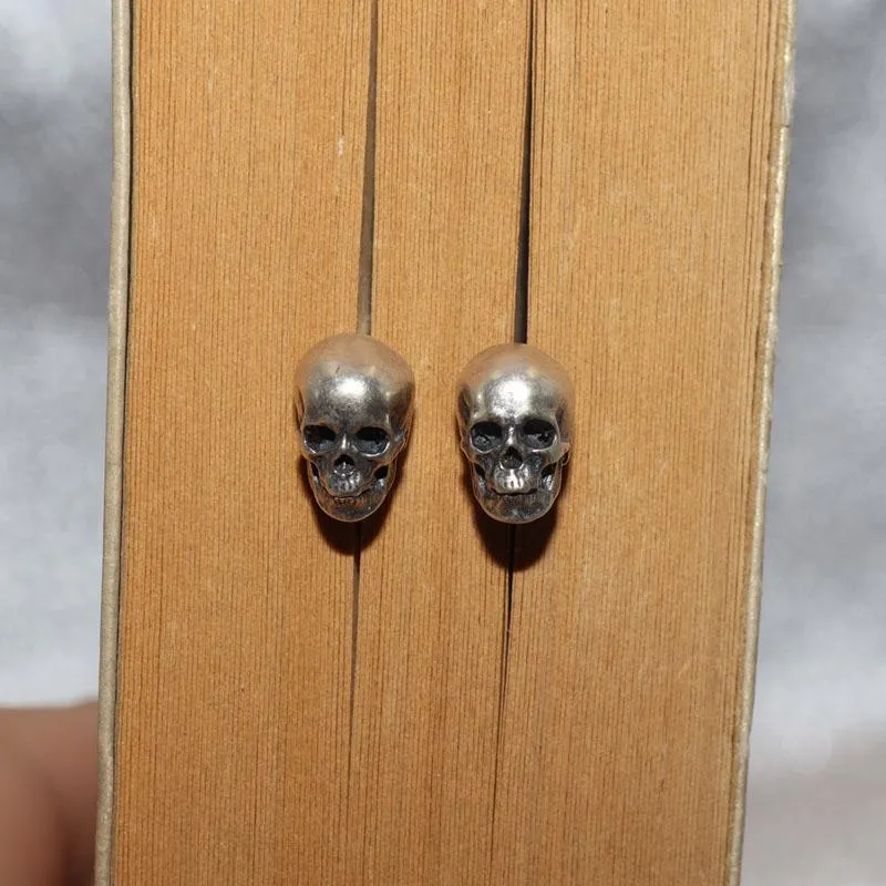 Skull Earrings Retro Silver Color Skeleton Goth Punk Dark Party