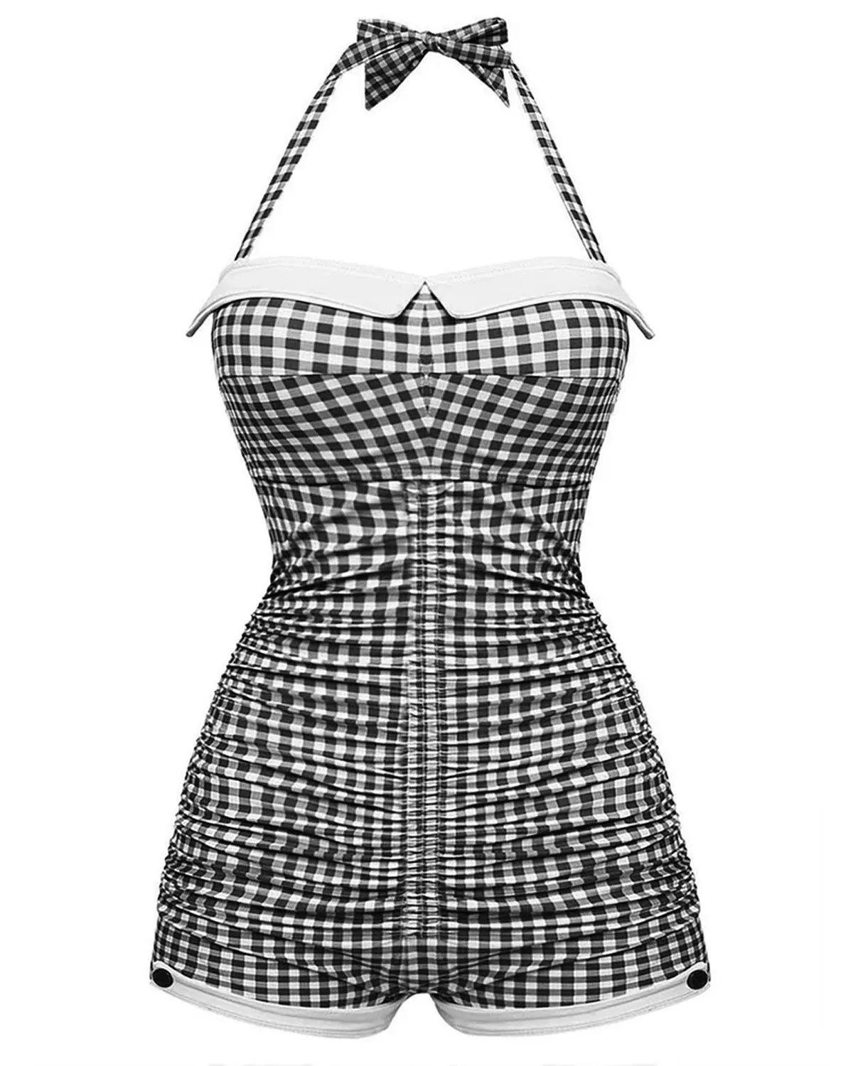 SLIM® RetroCheck Halter Swimsuit