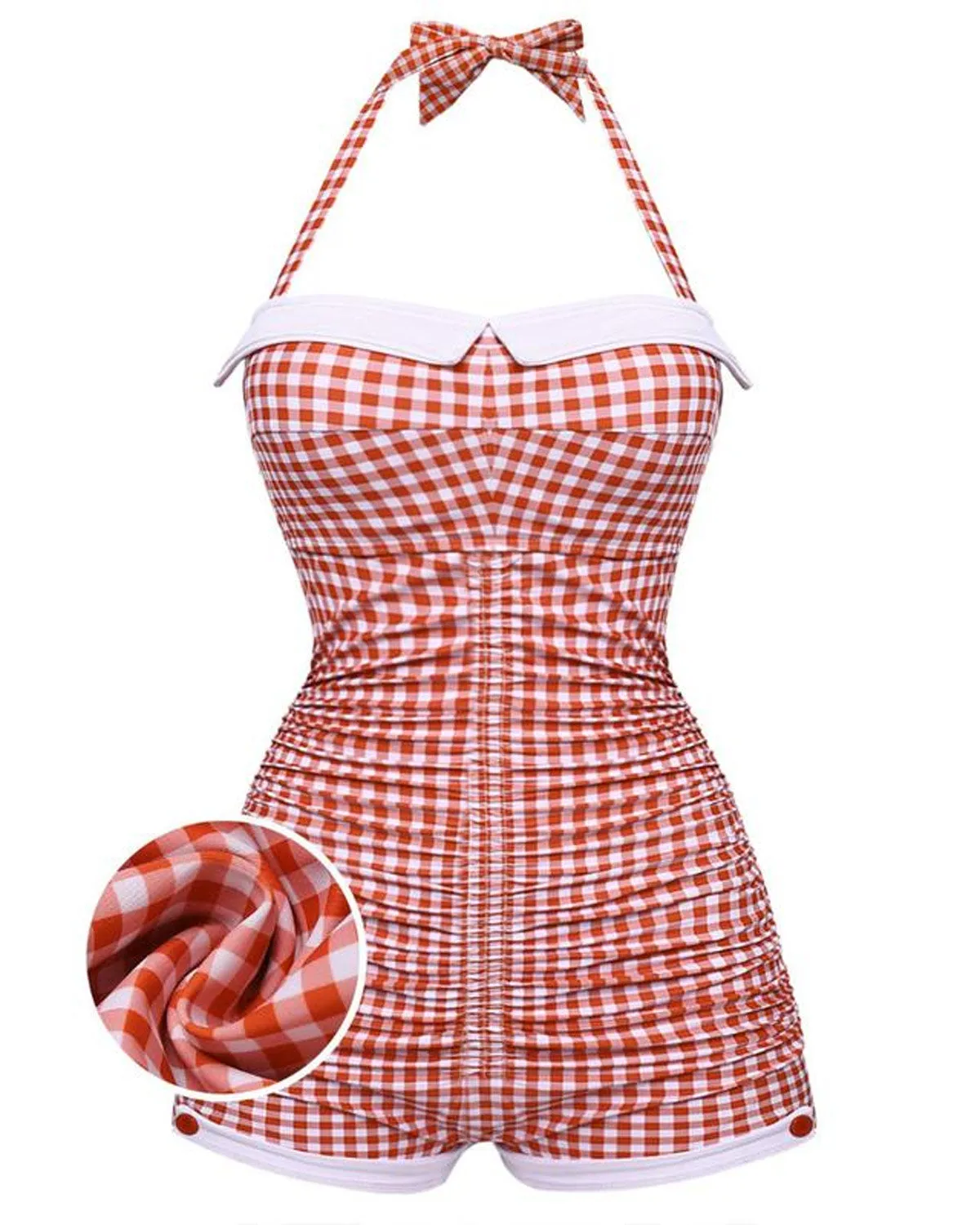 SLIM® RetroCheck Halter Swimsuit