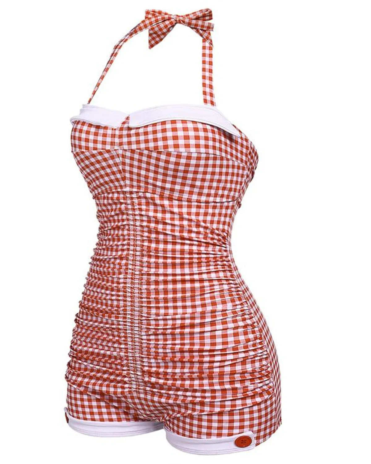 SLIM® RetroCheck Halter Swimsuit