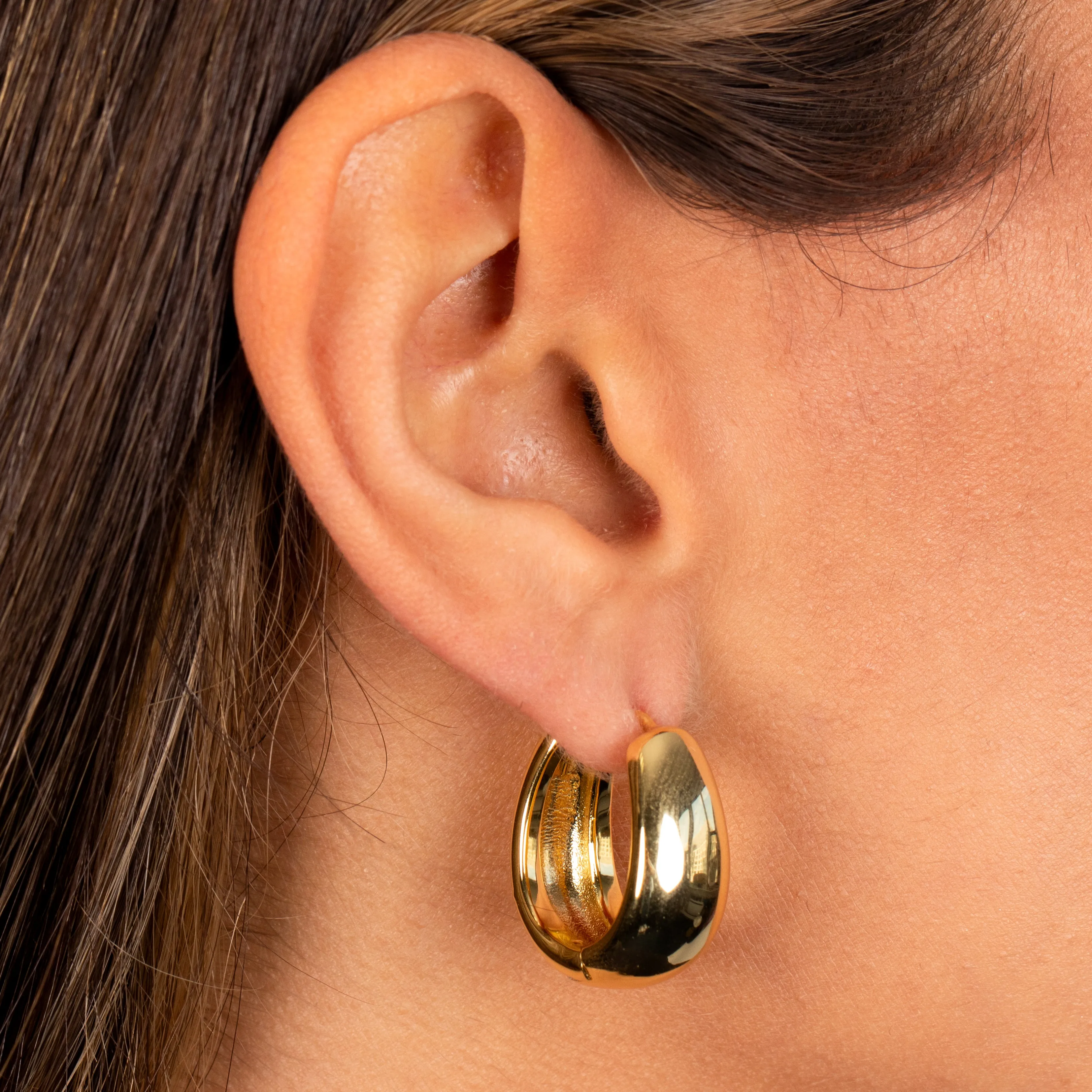 Solid Mini Super Wide Hoop Earring