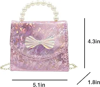 Sparkly Bow Pearl Top Handle Purse