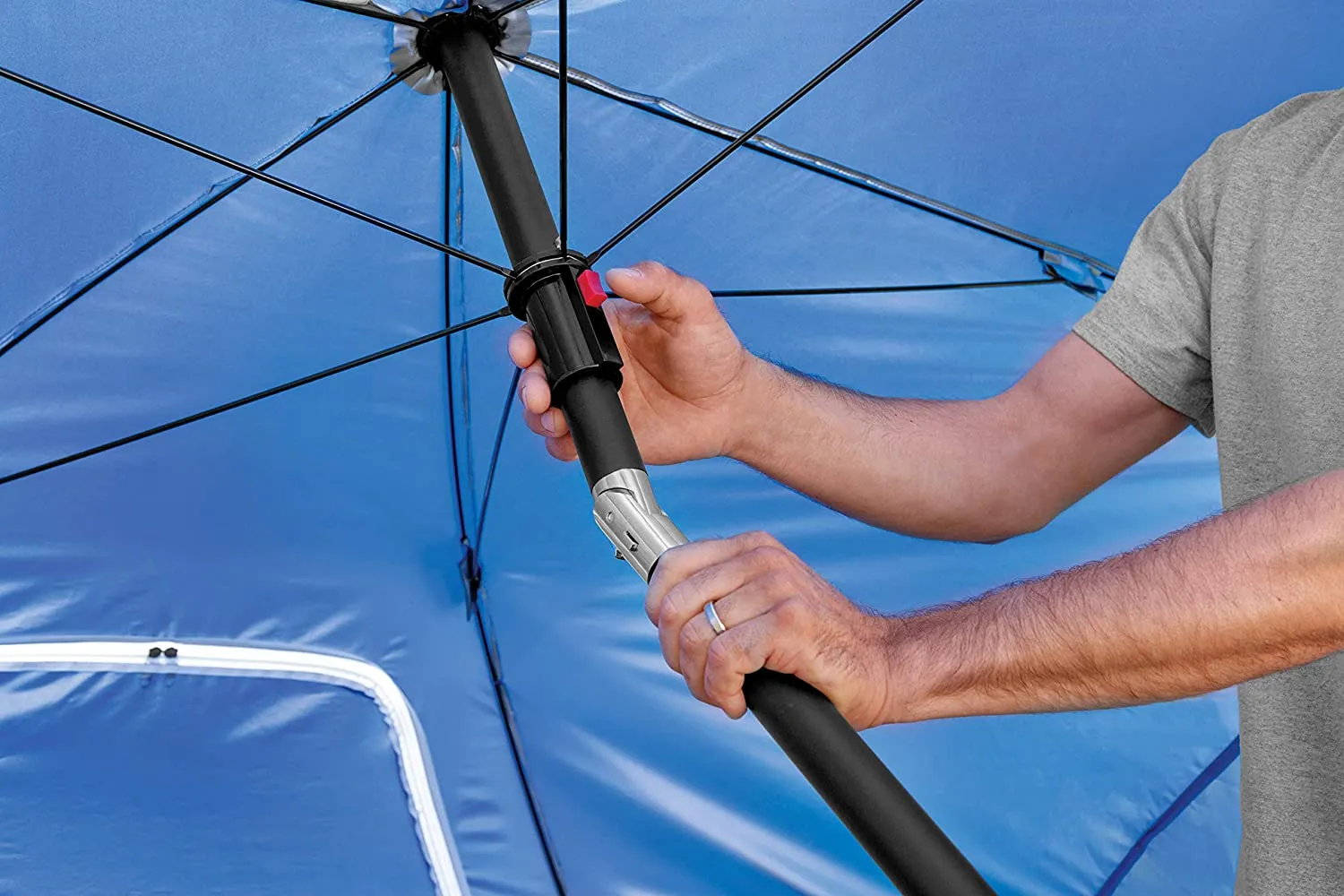 Sport-Brella Ultra SPF 50  Angled Shade Canopy Umbrella for Optimum Sight Lines at Sports Events (8-Foot)