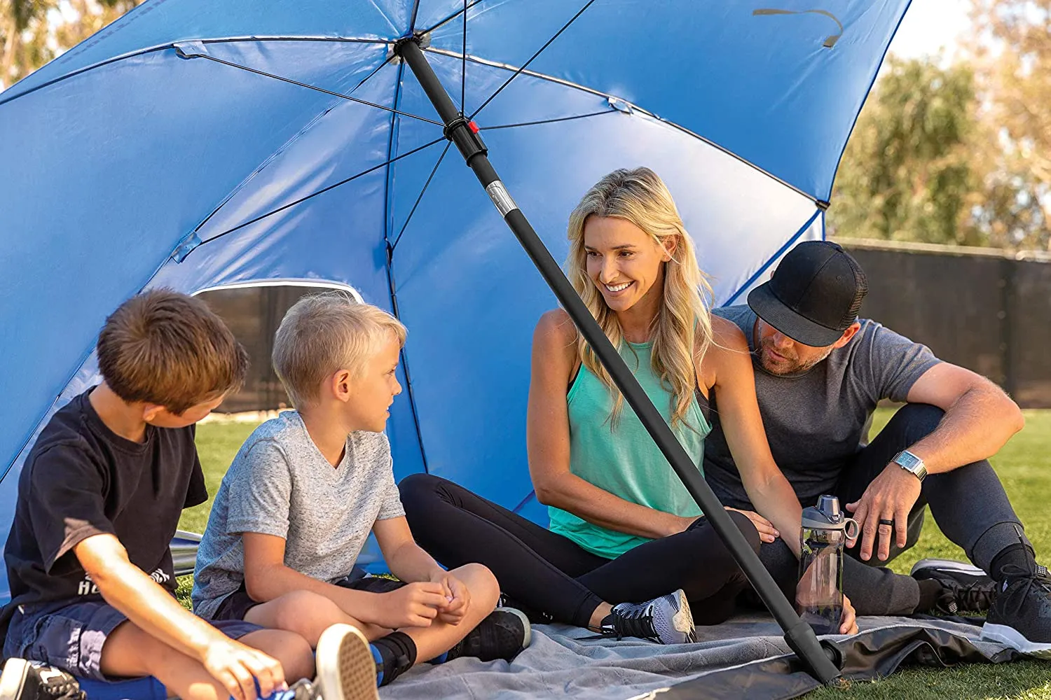 Sport-Brella Ultra SPF 50  Angled Shade Canopy Umbrella for Optimum Sight Lines at Sports Events (8-Foot)