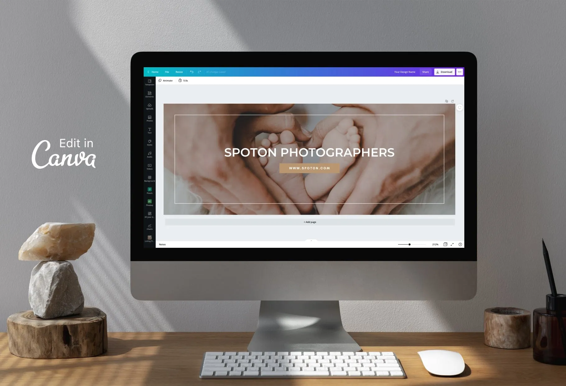 SpotOn Facebook Cover for Photographers Editable Canva Template