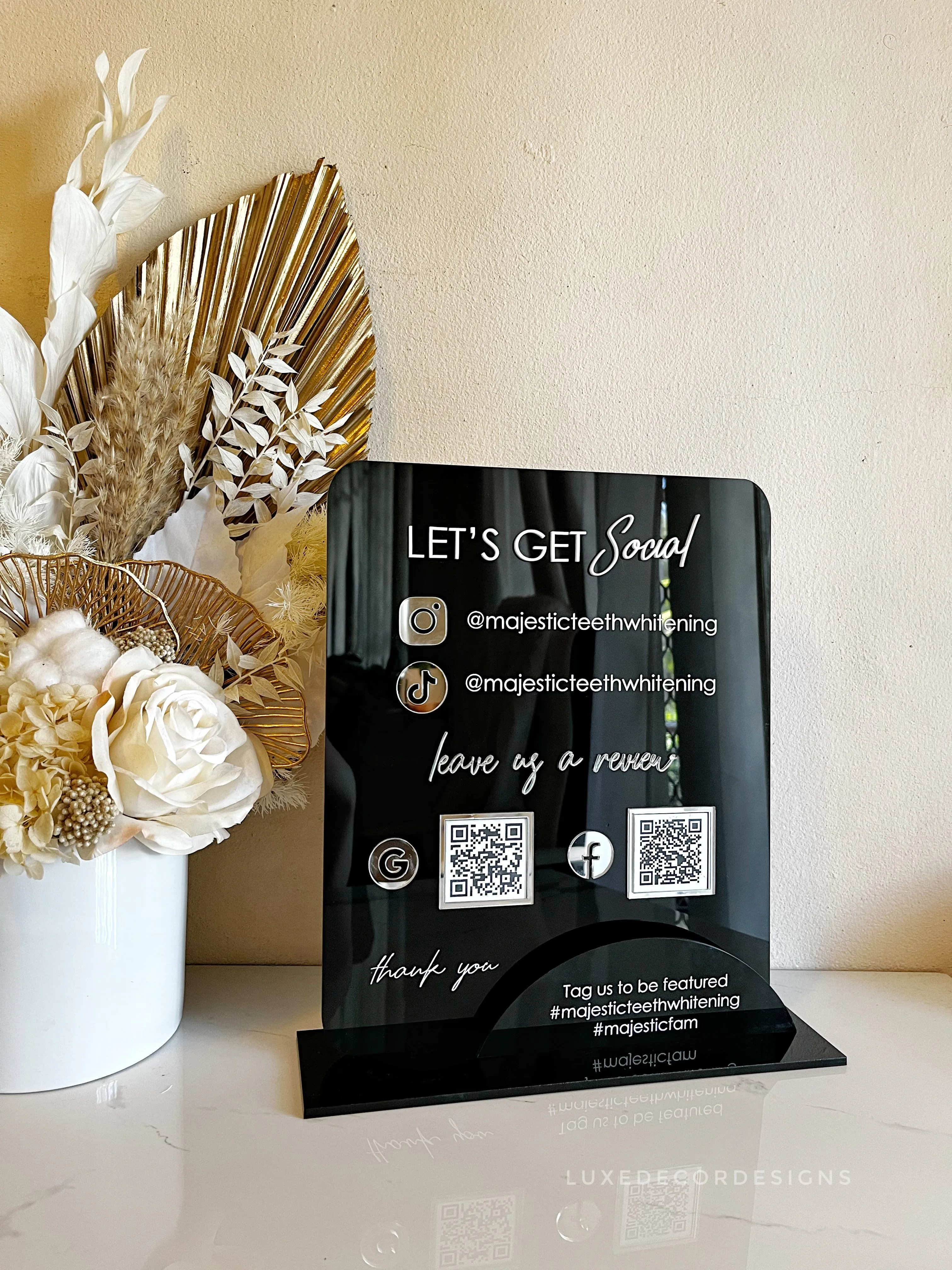 Squared Social Sign   QR Reviews Style 1