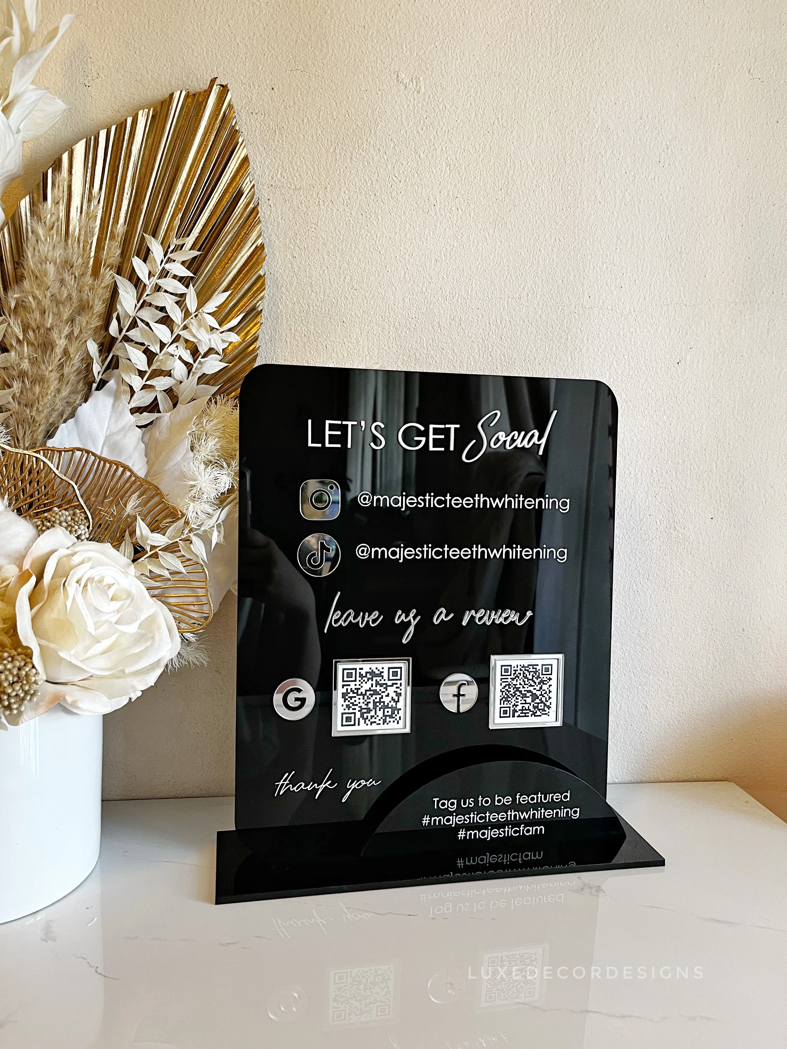 Squared Social Sign   QR Reviews Style 1