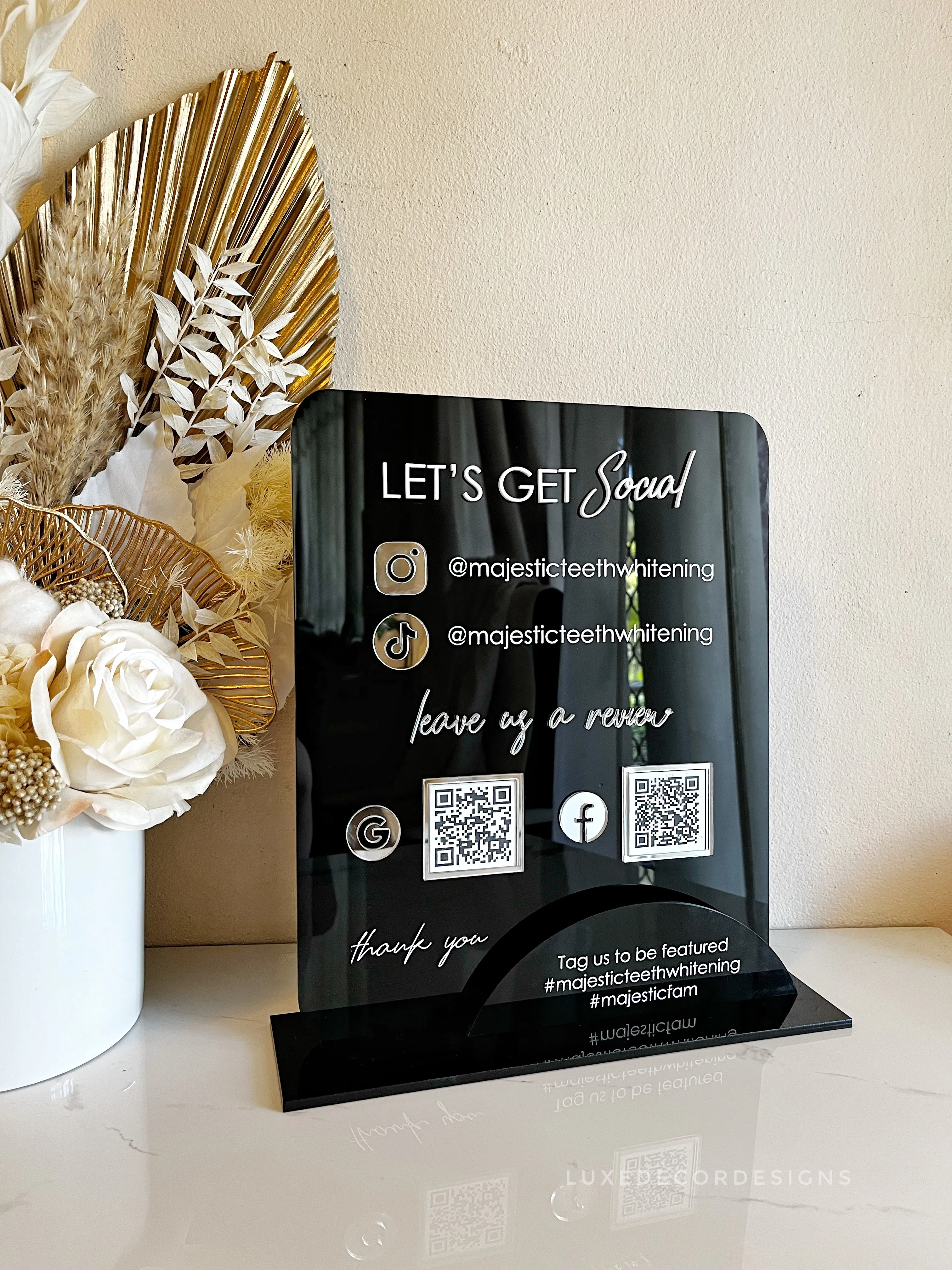 Squared Social Sign   QR Reviews Style 1