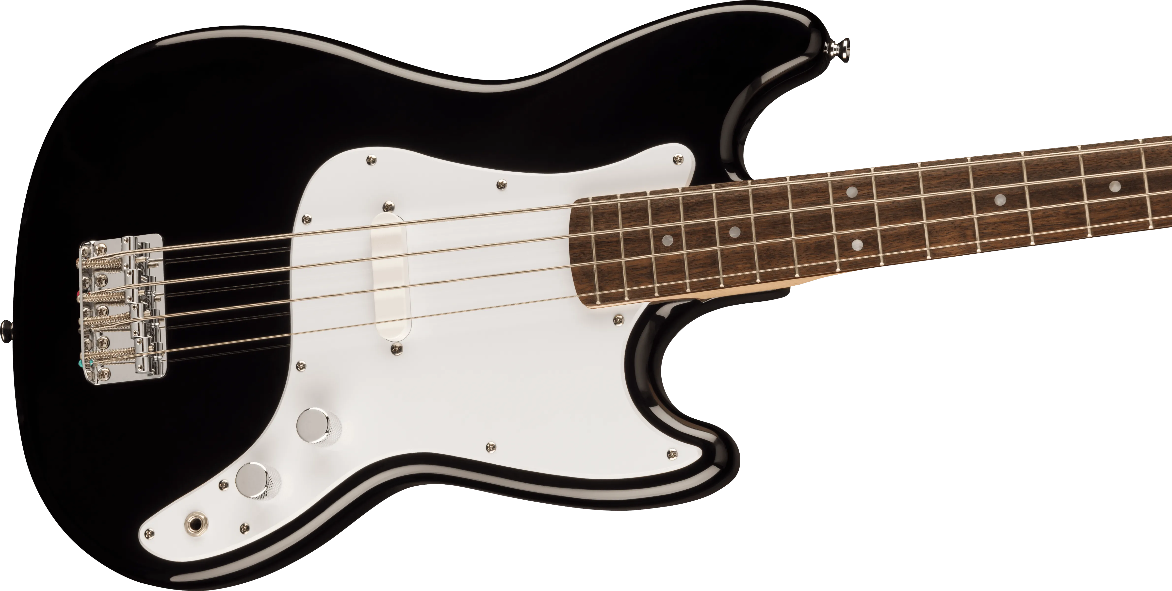 Squier Sonic Bronco Bass, Laurel Fingerboard, White Pickguard, Black