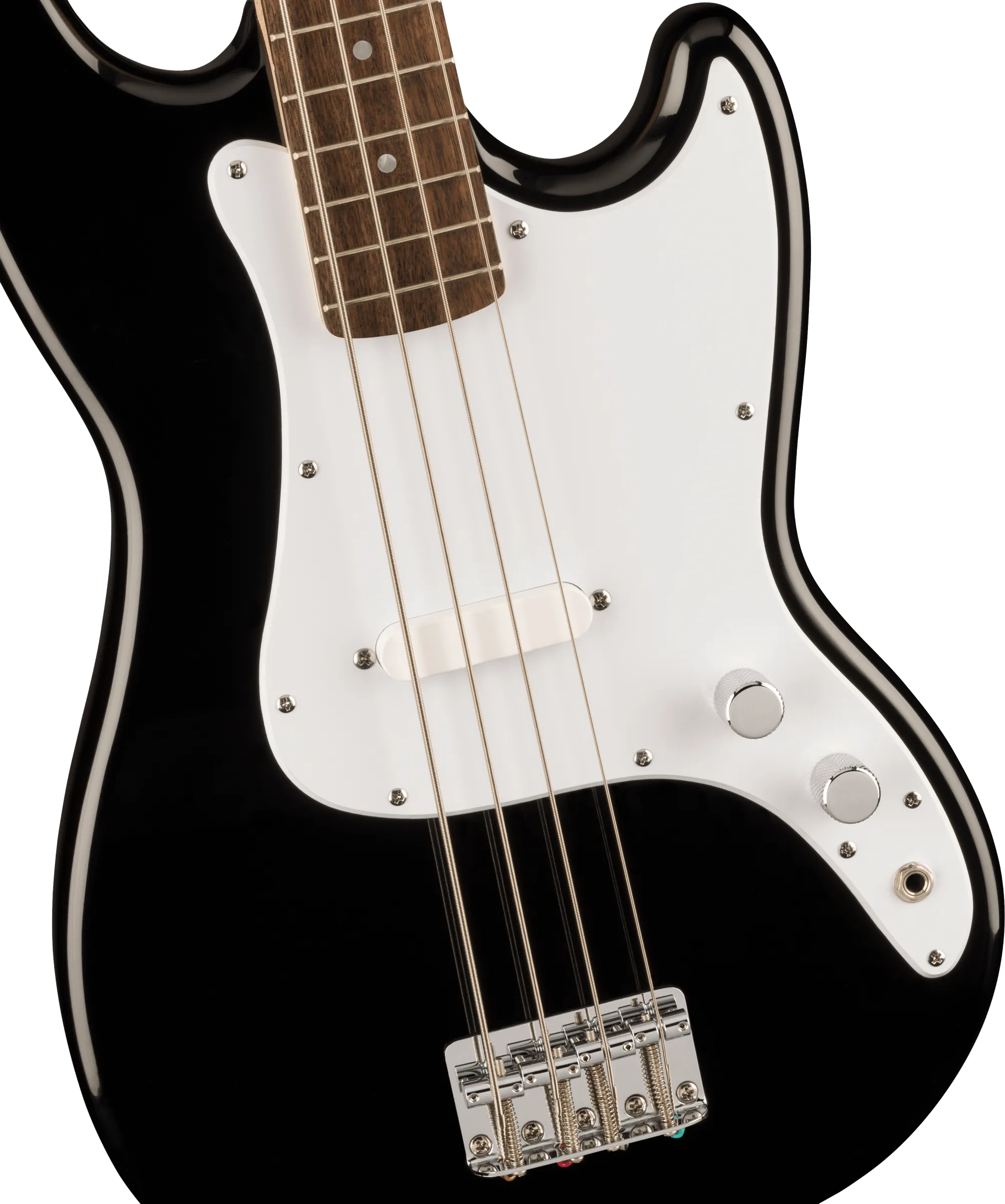 Squier Sonic Bronco Bass, Laurel Fingerboard, White Pickguard, Black