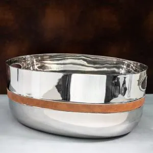 Stainless Steel Tub with Leather