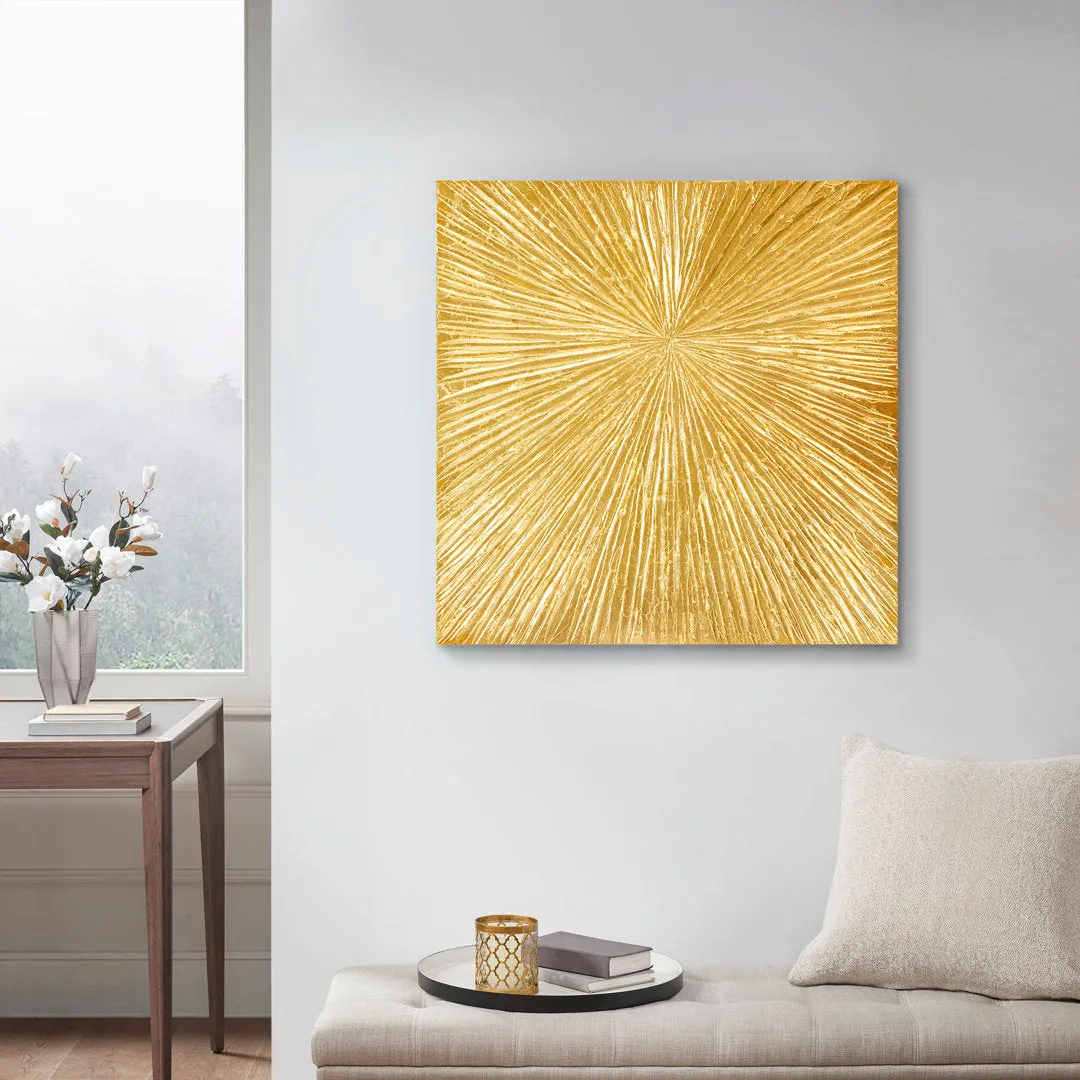 Sunburst Hand Painted Dimensional Resin Wall Art Madison Park Signature Color: Gold