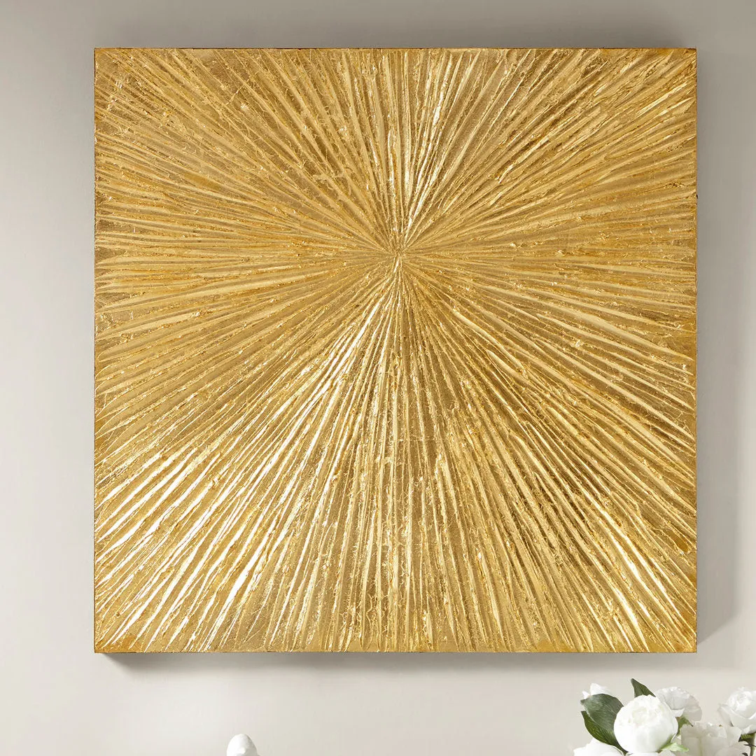 Sunburst Hand Painted Dimensional Resin Wall Art Madison Park Signature Color: Gold