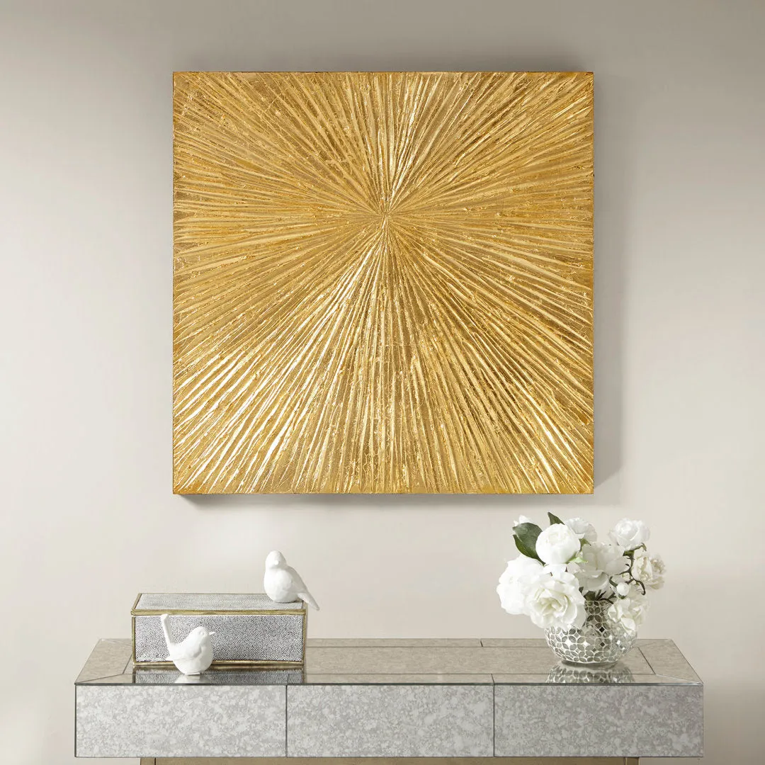 Sunburst Hand Painted Dimensional Resin Wall Art Madison Park Signature Color: Gold