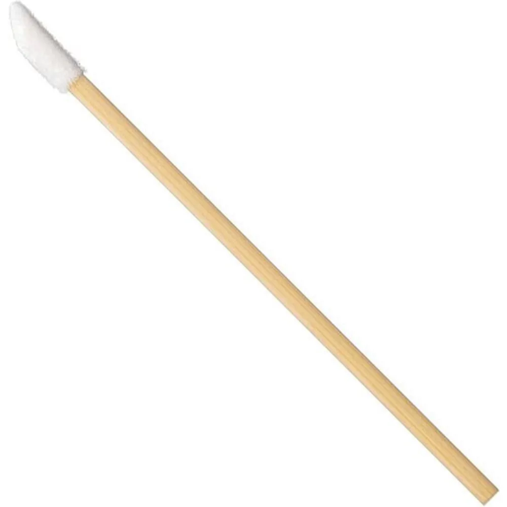 Sustainable Flocked Doe Foot Lip Gloss Applicator with Bamboo Handle - 3.19" Long / 50 Pieces Per Bag X 24 Bags = Case of 1,200