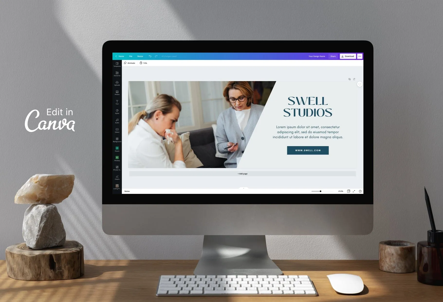 Swell Studios Facebook Cover for Photographers Editable Canva Template