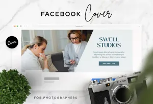 Swell Studios Facebook Cover for Photographers Editable Canva Template