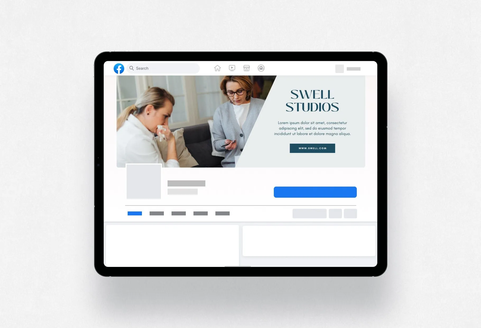 Swell Studios Facebook Cover for Photographers Editable Canva Template
