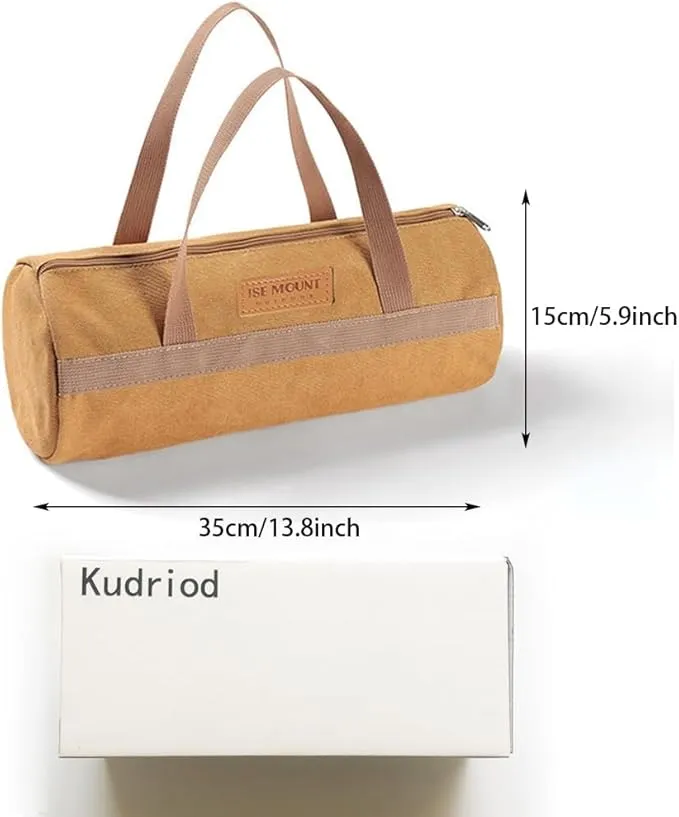 Tent Stake Bag-Double Layer Thickened,Tent Pole Pegs Bag,Tool Bags for Men,Tool Storage Bag, Small Canvas Tool Bag with Zipper for Outdoor,Camping,Hiking,Hunting and Others Tool Organizer Storage