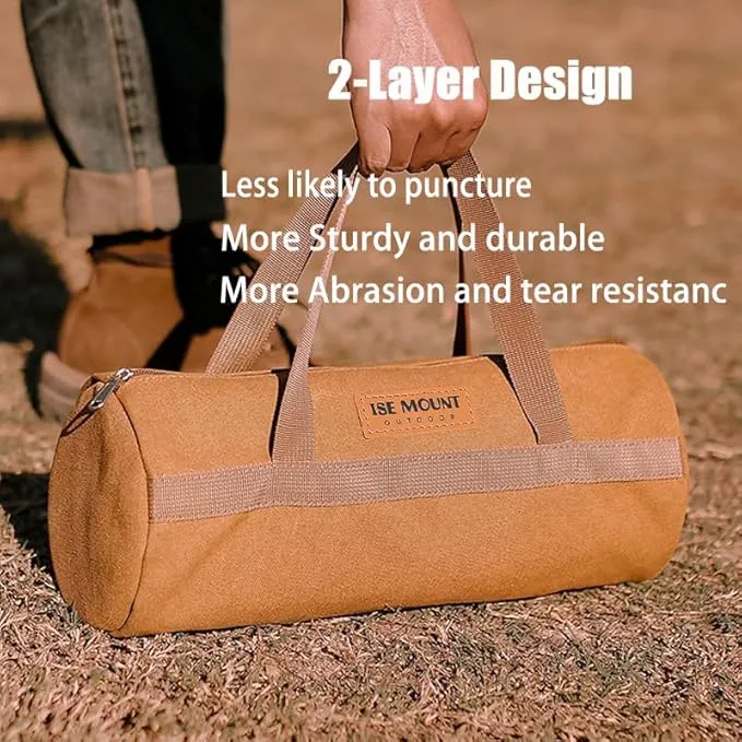 Tent Stake Bag-Double Layer Thickened,Tent Pole Pegs Bag,Tool Bags for Men,Tool Storage Bag, Small Canvas Tool Bag with Zipper for Outdoor,Camping,Hiking,Hunting and Others Tool Organizer Storage