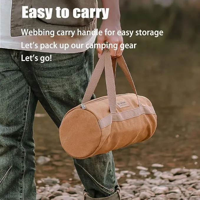 Tent Stake Bag-Double Layer Thickened,Tent Pole Pegs Bag,Tool Bags for Men,Tool Storage Bag, Small Canvas Tool Bag with Zipper for Outdoor,Camping,Hiking,Hunting and Others Tool Organizer Storage