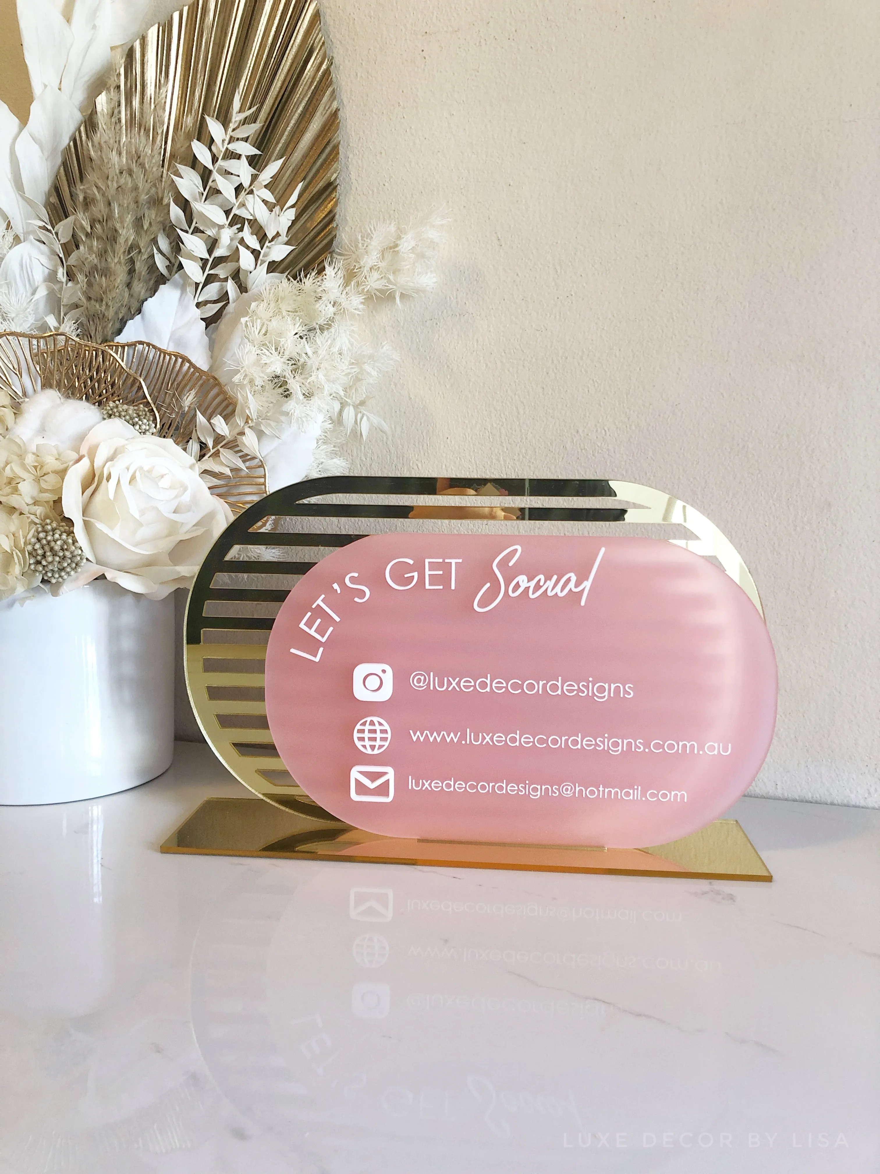 The Oval Modern Social Sign Freestanding