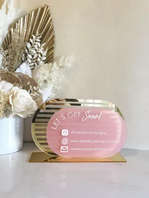 The Oval Modern Social Sign Freestanding