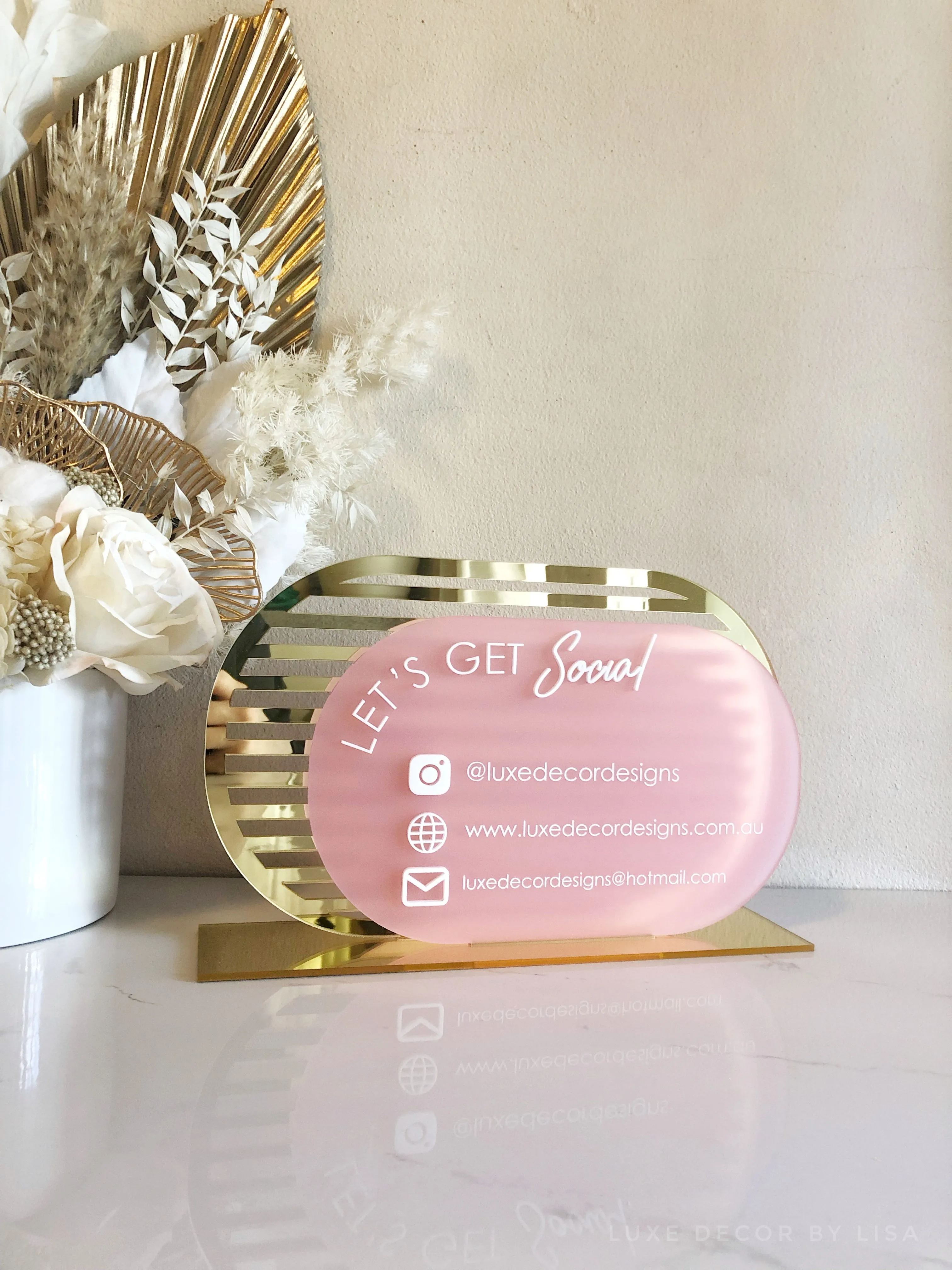 The Oval Modern Social Sign Freestanding