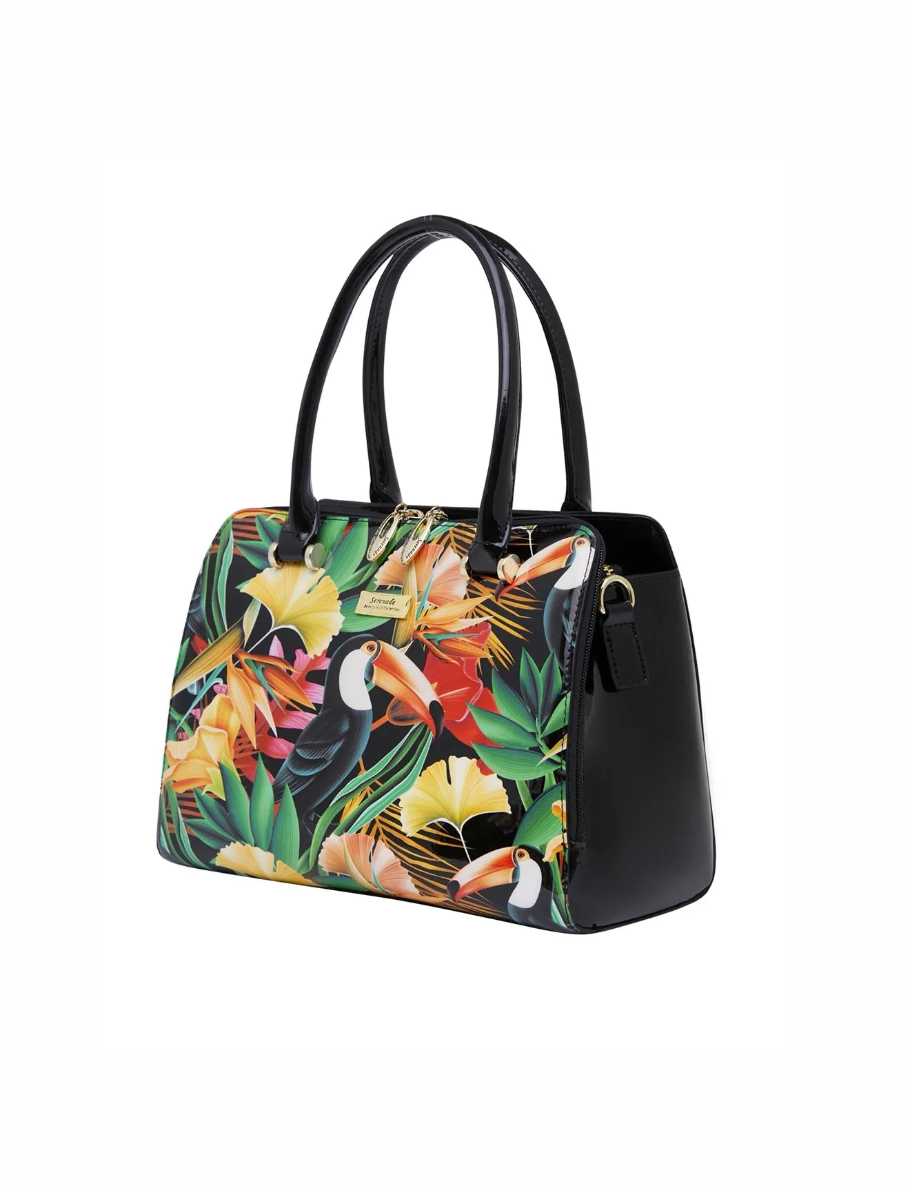 TOUCAN LEATHER GRIP HANDLE BAG- SN34-0343