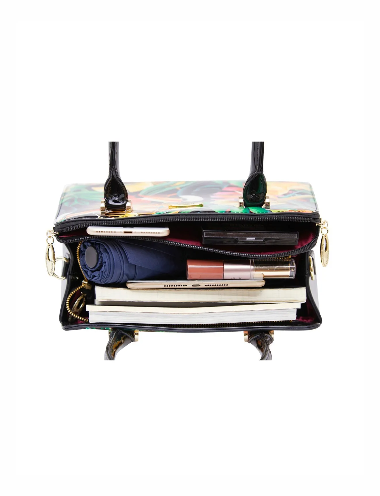 TOUCAN LEATHER GRIP HANDLE BAG- SN34-0343