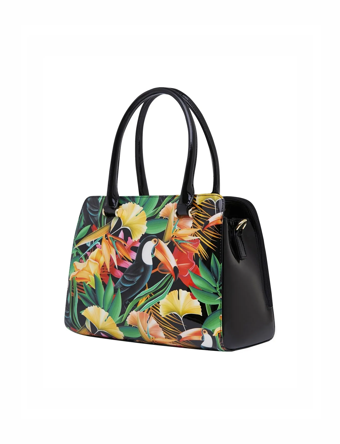TOUCAN LEATHER GRIP HANDLE BAG- SN34-0343