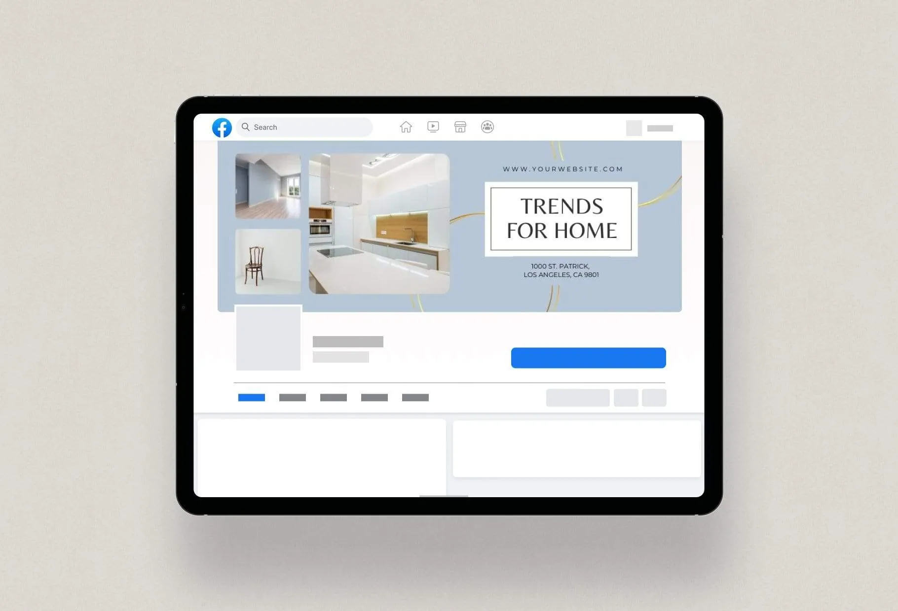Trends for home Facebook Cover Canva Template