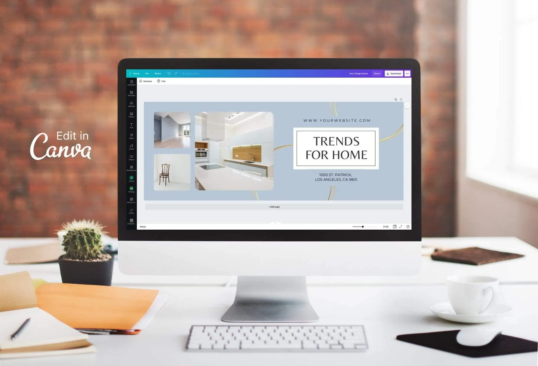 Trends for home Facebook Cover Canva Template