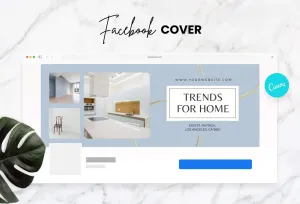 Trends for home Facebook Cover Canva Template
