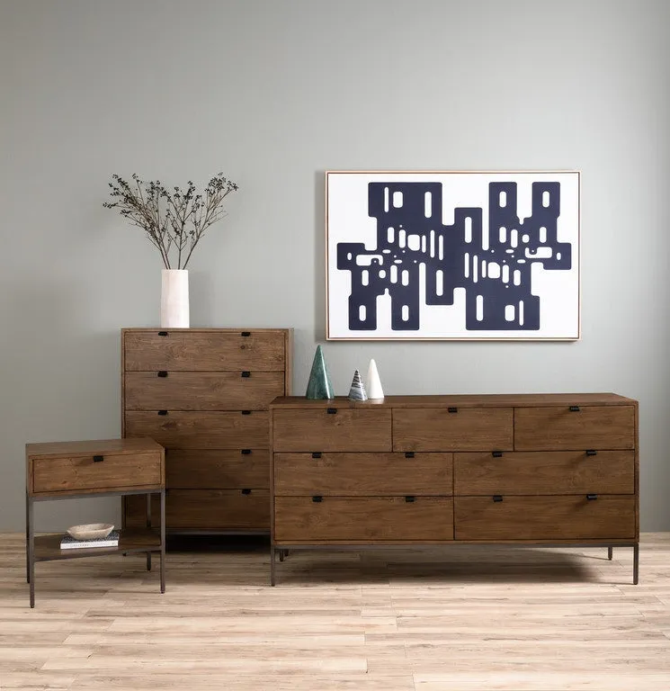 TREY NIGHTSTAND, AUBURN POPLAR