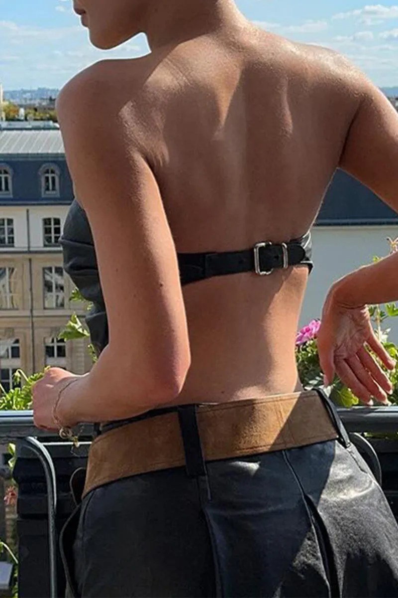 TS3320 Vegan Leather Tube Top
